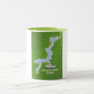 Taza Bicolor Mapa de Irlanda del lago Derg