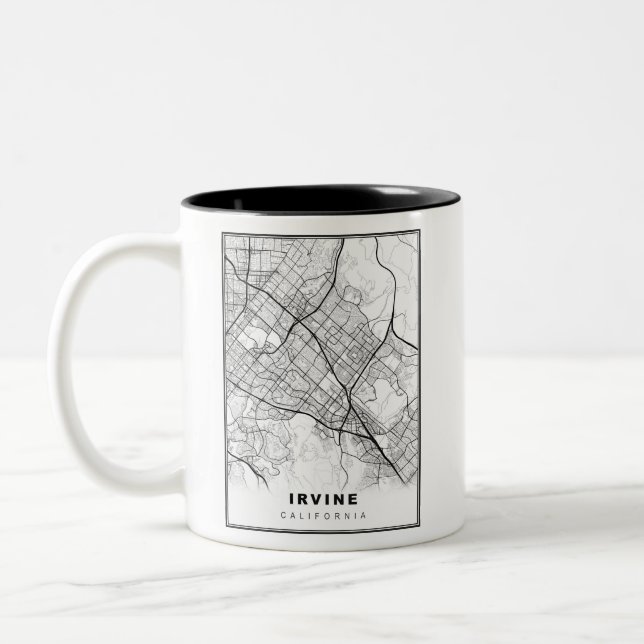 Taza Bicolor Mapa de Irvine (Izquierda)