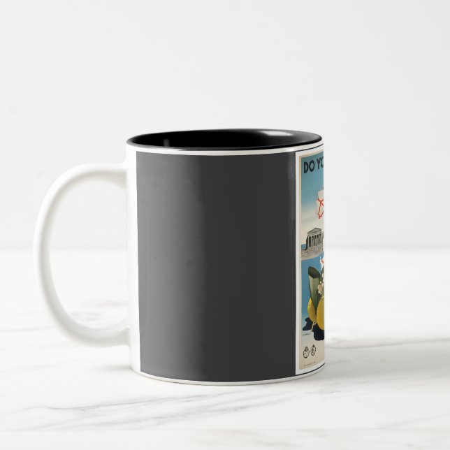 Taza Bicolor Mapa de Italia Viajes de época (Izquierda)