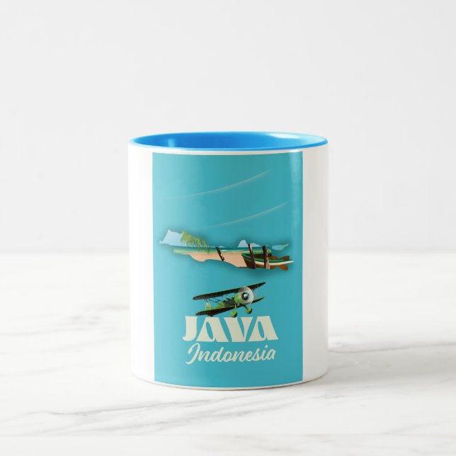 Taza Bicolor Mapa de Java indonesia (Centro)