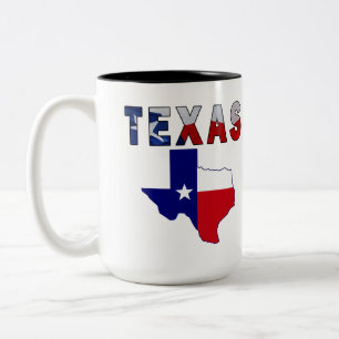Taza Bicolor Mapa de la bandera con Tejas