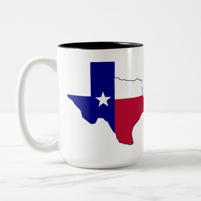Taza Bicolor Mapa de la bandera de Tejas (Izquierda)