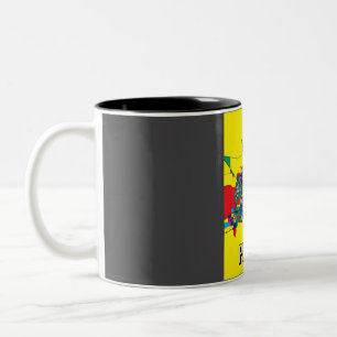 Taza Bicolor Mapa de la ciudad de Phoenix - Colorido Resumen de