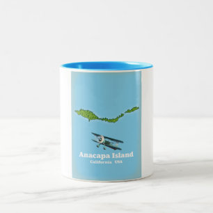 Taza Bicolor Mapa de la isla Anacapa California EE. UU.