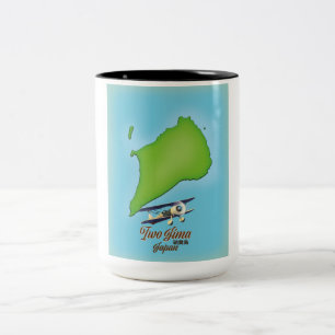 Taza Bicolor Mapa de la isla de Iwo Jima Japón