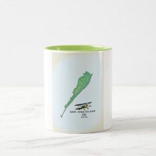 Taza Bicolor Mapa de la isla de San José Texas EE. UU.