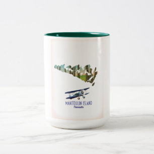 Taza Bicolor Mapa de la isla Manitoulin Canadá