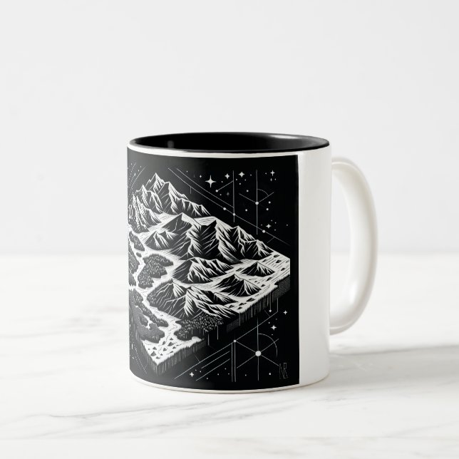 Taza Bicolor Mapa de la montaña mágica (Anverso derecho)
