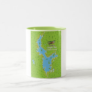 Taza Bicolor Mapa de la República de Irlanda del Lough Ree, lag