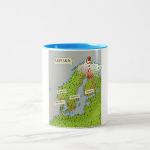 Taza Bicolor Mapa de Laponia