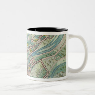 Taza Bicolor Mapa de Luxemburgo, de 'Civitates Orbis Terrarum