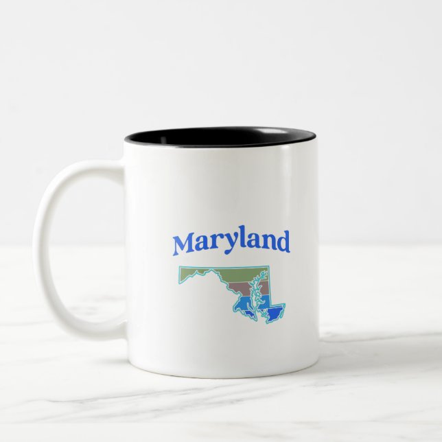 Taza Bicolor Mapa de Maryland (Izquierda)