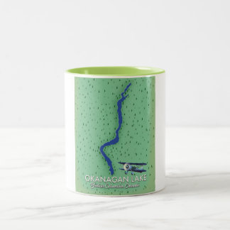 Taza Bicolor Mapa de Okanagan Lake British Columbia Canada