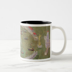 Taza Bicolor Mapa de Ostia, de "Civitates Orbis Terrarum" por G