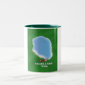 Taza Bicolor Mapa de Salda Lake Turkey