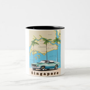 Taza Bicolor mapa de Singapur