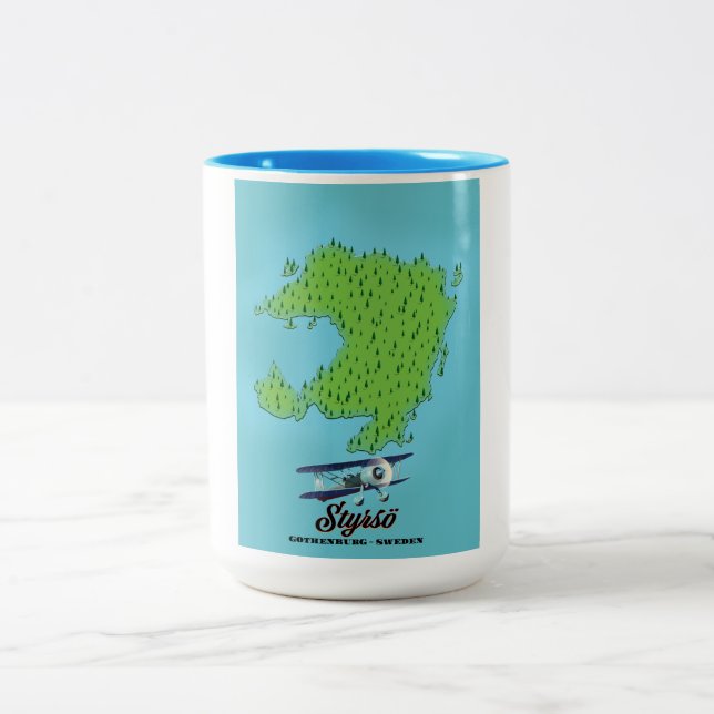 Taza Bicolor Mapa de Styrsö Gotemburgo Suecia (Centro)