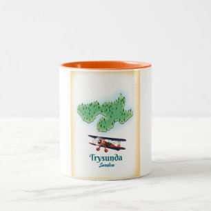 Taza Bicolor Mapa de Trysunda Suecia