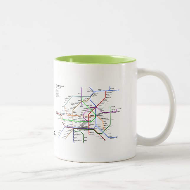 Taza Bicolor Mapa de tubo de Viena Mug (Derecha)