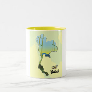 Taza Bicolor Mapa de viaje de Tailandia