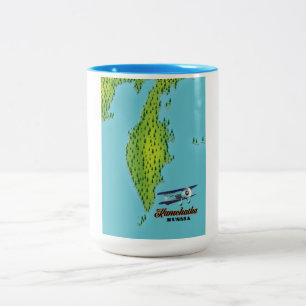 Taza Bicolor Mapa de viajes de la península de Kamchatka en Rus
