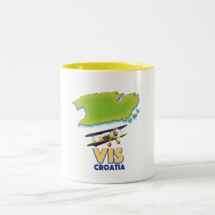 Taza Bicolor Mapa de Vis Croacia