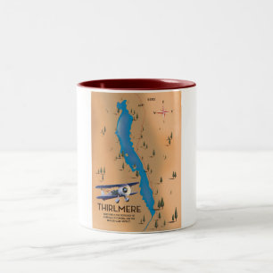 Taza Bicolor Mapa del distrito del embalse de Thirlmere
