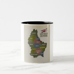 Taza Bicolor Mapa del Gran Ducado de Luxemburgo