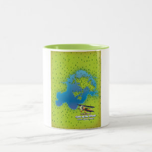 Taza Bicolor Mapa del lago de los Bosques,Ontario,Manitoba,Minn