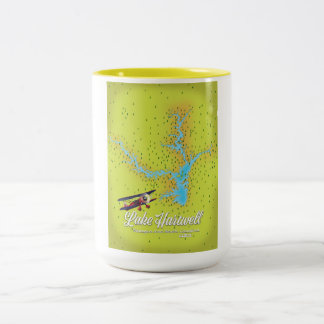 Taza Bicolor mapa del lago Hartwell Georgia y Carolina del Sur