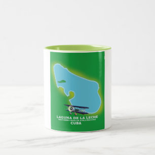 Taza Bicolor Mapa del lago Laguna de la Leche Cuba