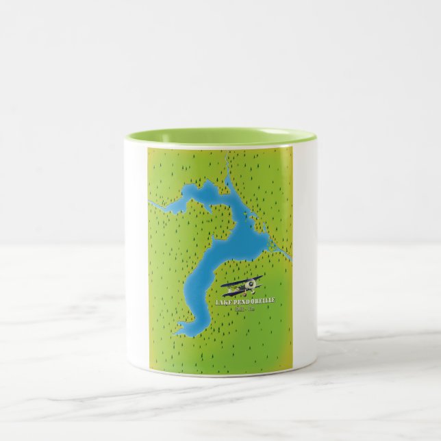 Taza Bicolor mapa del lago pend idaho (Centro)