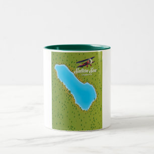 Taza Bicolor Mapa del Mar de Salton California EE. UU.
