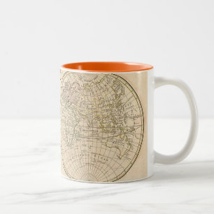 Taza Bicolor Mapa del mundo del vintage