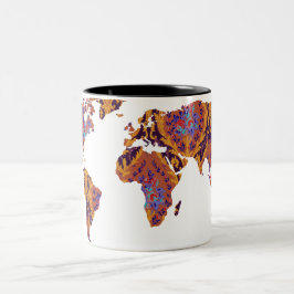 Taza Bicolor Mapa del mundo moderno de Victoria | World Travell
