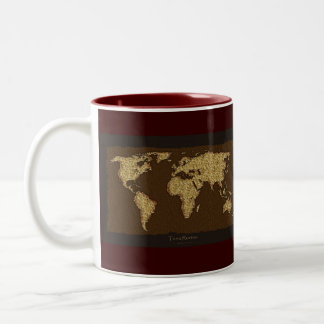 Taza Bicolor Mapa del mundo ruso moderno sobre un gran regalo!