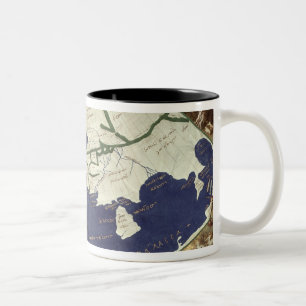 Taza Bicolor Mapa del mundo sabido, de 'Geographia