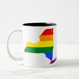 TAZA BICOLOR MAPA DEL ORGULLO DEL ESTADO DE NUEVO YORK LGBTQ
