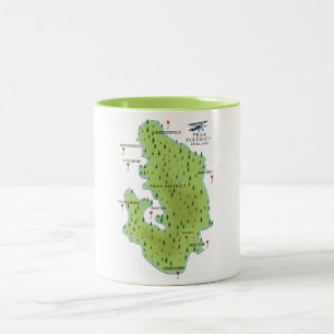 Taza Bicolor Mapa del Peak District Inglaterra