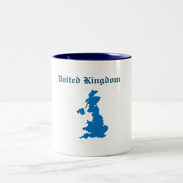 Taza Bicolor Mapa del Reino Unido (Centro)