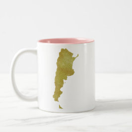 Taza Bicolor Mapa dorado de la Argentina - la Argentina Dorada