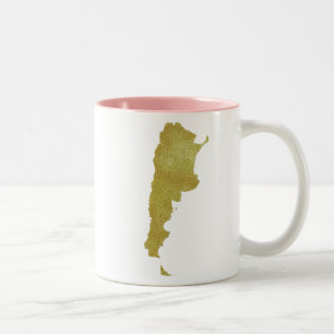 Taza Bicolor Mapa dorado de la Argentina - la Argentina Dorada