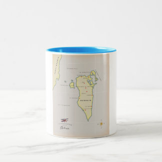 Taza Bicolor Mapa ilustrado de Bahréin