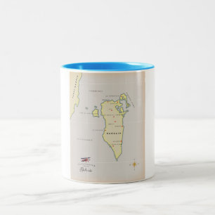 Taza Bicolor Mapa Ilustrado de Baréin