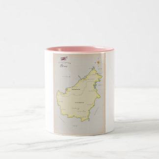 Taza Bicolor Mapa ilustrado de Borneo