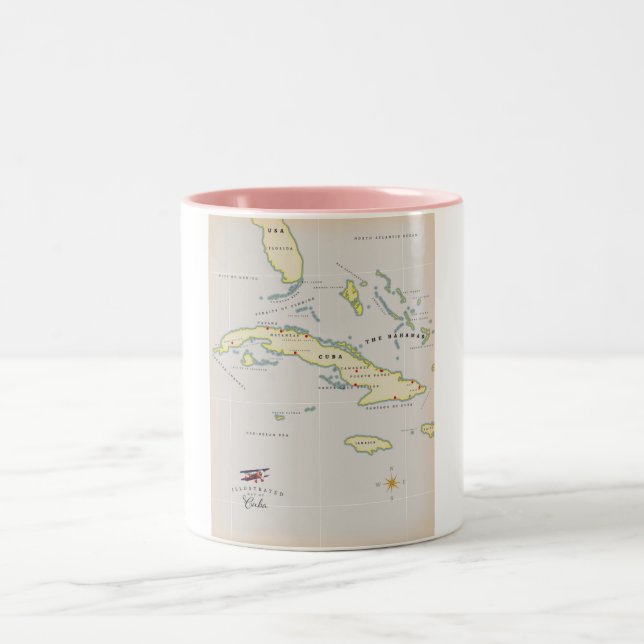 Taza Bicolor Mapa ilustrado de Cuba (Centro)