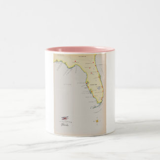 Taza Bicolor Mapa ilustrado de Florida