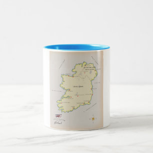 Taza Bicolor Mapa ilustrado de Irlanda