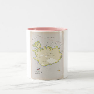 Taza Bicolor Mapa ilustrado de Islandia