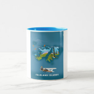Taza Bicolor Mapa ilustrado de las islas Malvinas